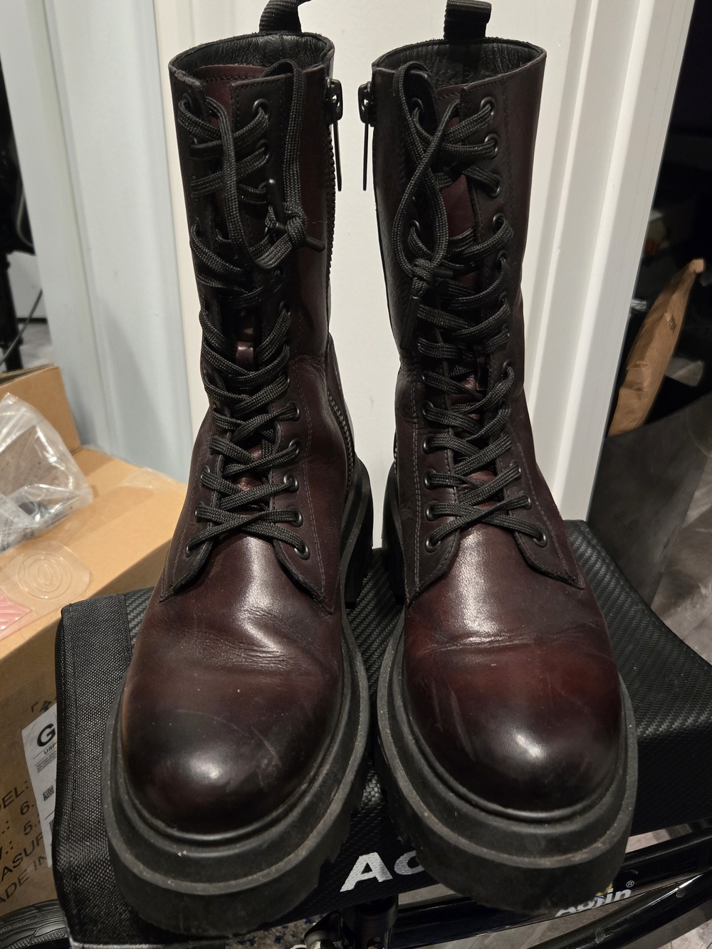 Thursday Boot Company Women’s Lace-Up Combat Boots in Black Cherry - Picture 2 of 6